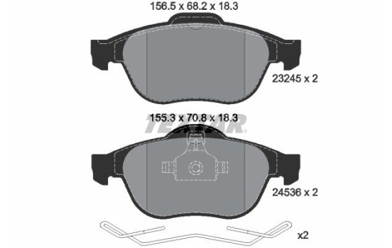 Kit de plaquettes de frein, frein à disque 2453601 Textar
