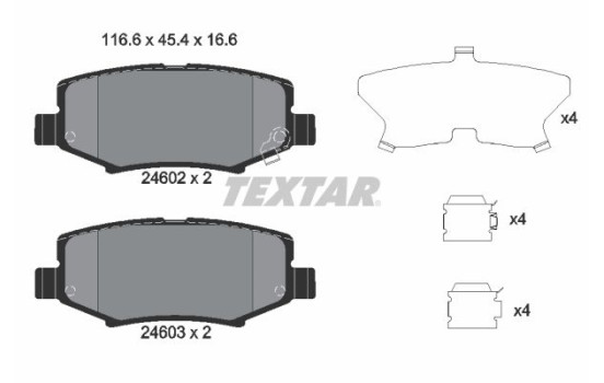 Kit de plaquettes de frein, frein à disque 2460201 Textar