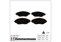 Kit de plaquettes de frein, frein à disque 24738.200.1 Zimmermann