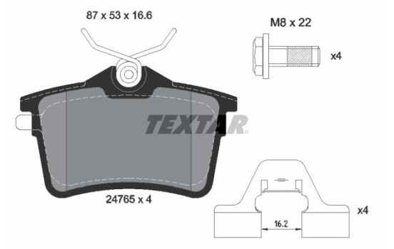 Kit de plaquettes de frein, frein à disque 2476501 Textar