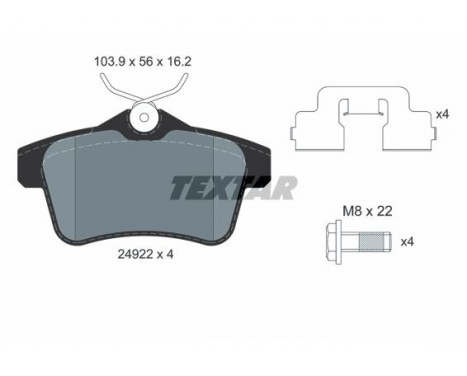 Kit de plaquettes de frein, frein à disque 2492204 Textar