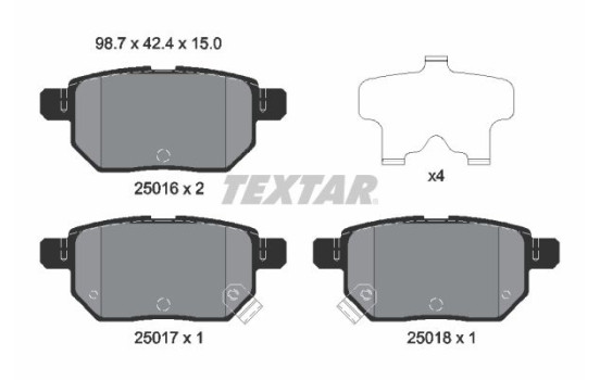 Kit de plaquettes de frein, frein à disque 2501601 Textar