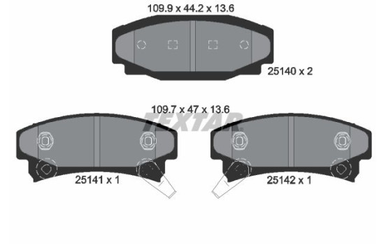 Kit de plaquettes de frein, frein à disque 2514001 Textar