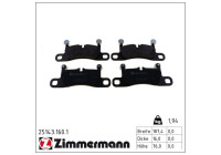 Kit de plaquettes de frein, frein à disque 25143.160.1 Zimmermann