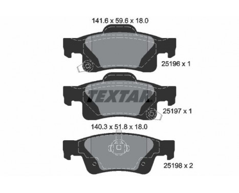 Kit de plaquettes de frein, frein à disque 2519601 Textar