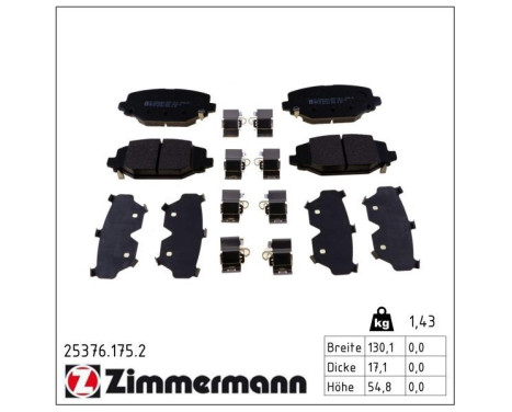 Kit de plaquettes de frein, frein à disque 25376.175.2 Zimmermann