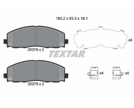 Kit de plaquettes de frein, frein à disque 2537801 Textar