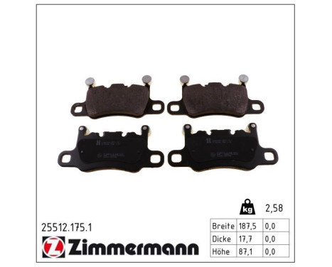 Kit de plaquettes de frein, frein à disque 25512.175.1 Zimmermann