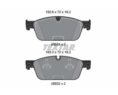 Kit de plaquettes de frein, frein à disque 2553101 Textar