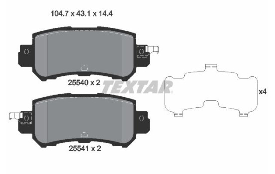 Kit de plaquettes de frein, frein à disque 2554001 Textar