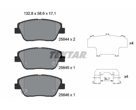 Kit de plaquettes de frein, frein à disque 2564401 Textar