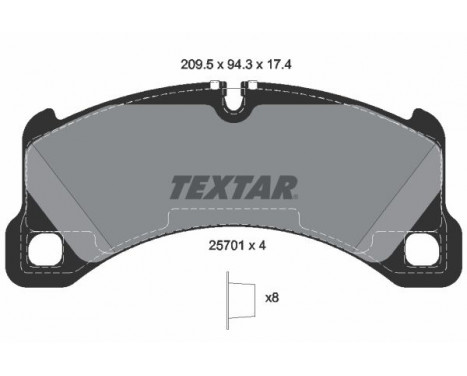 Kit de plaquettes de frein, frein à disque 2570101 Textar