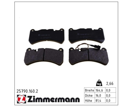Kit de plaquettes de frein, frein à disque 25790.160.2 Zimmermann