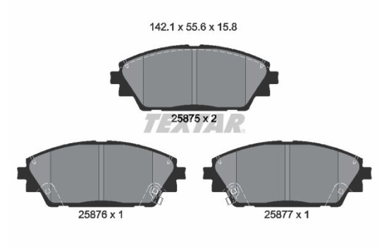 Kit de plaquettes de frein, frein à disque 2587501 Textar