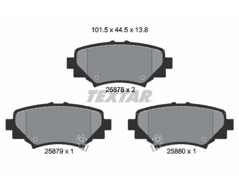 Kit de plaquettes de frein, frein à disque 2587801 Textar