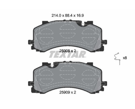 Kit de plaquettes de frein, frein à disque 2590801 Textar