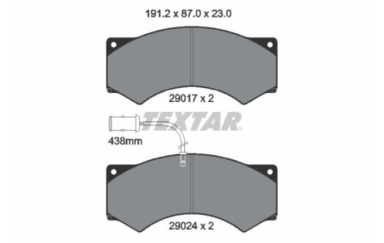 Kit de plaquettes de frein, frein à disque 2901704 Textar, Image 2