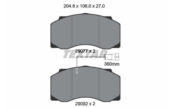 Kit de plaquettes de frein, frein à disque 2907702 Textar