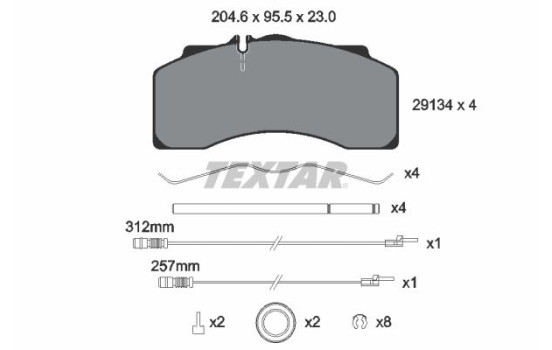 Kit de plaquettes de frein, frein à disque 2913401 Textar