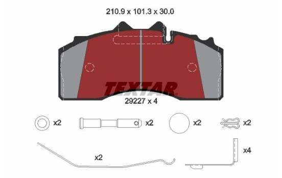 Kit de plaquettes de frein, frein à disque 2922701 Textar, Image 2