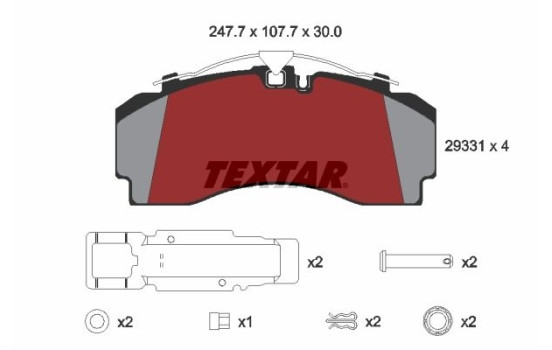 Kit de plaquettes de frein, frein à disque 2933101 Textar, Image 2