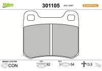 Kit de plaquettes de frein, frein à disque 301105 Valeo