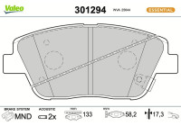 Kit de plaquettes de frein, frein à disque 301294 Valeo