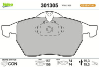 Kit de plaquettes de frein, frein à disque 301305 Valeo