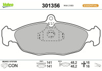 Kit de plaquettes de frein, frein à disque 301356 Valeo
