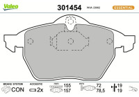 Kit de plaquettes de frein, frein à disque 301454 Valeo