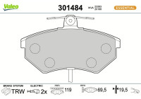 Kit de plaquettes de frein, frein à disque 301484 Valeo