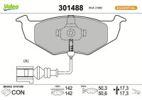 Kit de plaquettes de frein, frein à disque 301488 Valeo
