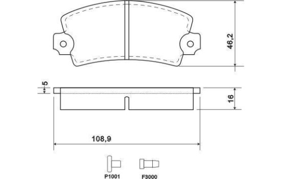 Kit de plaquettes de frein, frein à disque 36042 ABS, Image 3