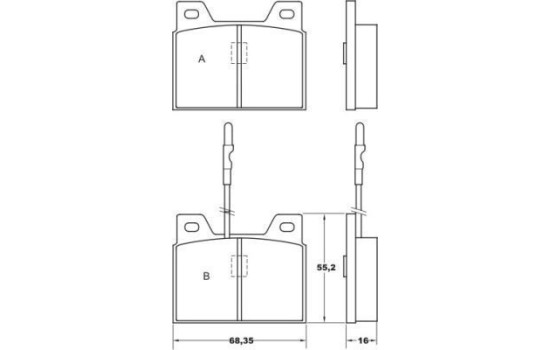 Kit de plaquettes de frein, frein à disque 36077 ABS, Image 2