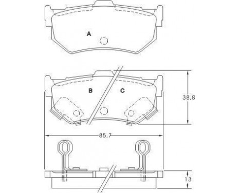 Kit de plaquettes de frein, frein à disque 36173 ABS, Image 3