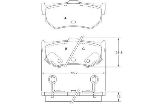 Kit de plaquettes de frein, frein à disque 36173 ABS, Image 3
