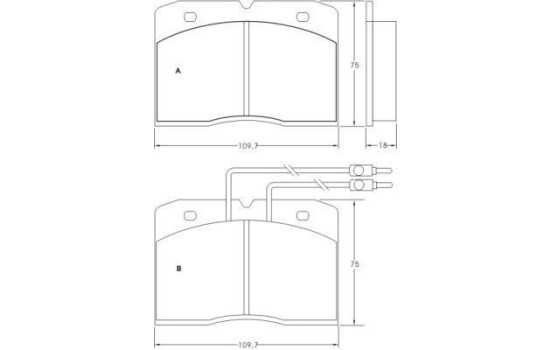 Kit de plaquettes de frein, frein à disque 36180 ABS