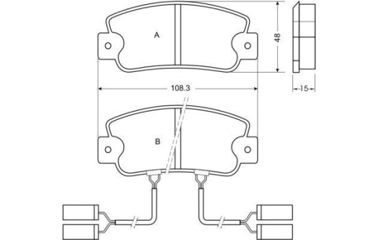 Kit de plaquettes de frein, frein à disque 36186 ABS, Image 2