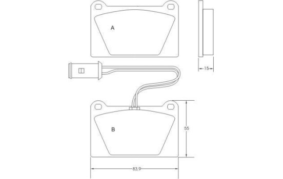 Kit de plaquettes de frein, frein à disque 36449 ABS, Image 3