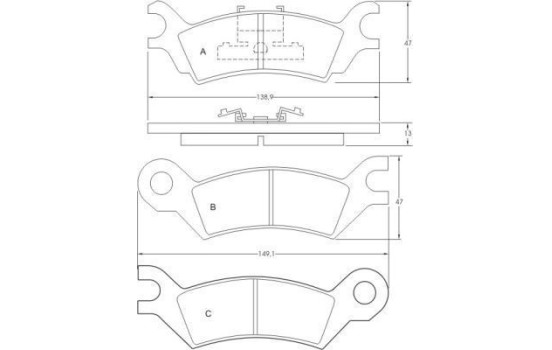 Kit de plaquettes de frein, frein à disque 36502 ABS, Image 2