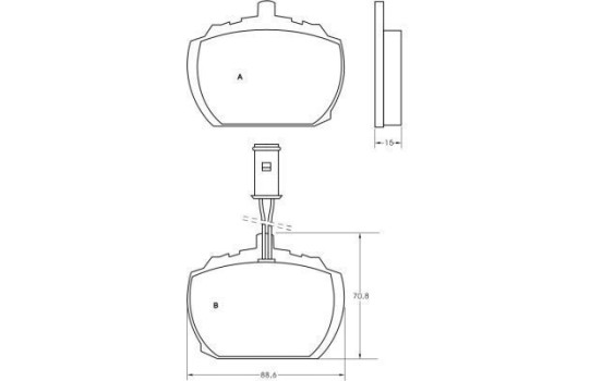 Kit de plaquettes de frein, frein à disque 36515 ABS, Image 3