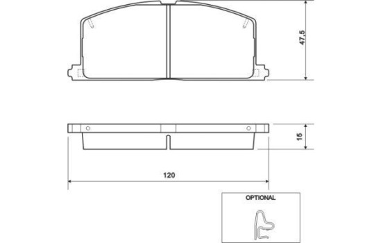 Kit de plaquettes de frein, frein à disque 36535 ABS, Image 2
