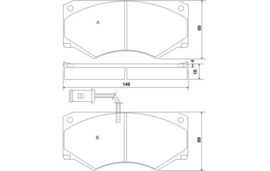 Kit de plaquettes de frein, frein à disque 36590 ABS, Image 2