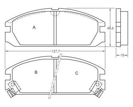 Kit de plaquettes de frein, frein à disque 36615 ABS, Image 3