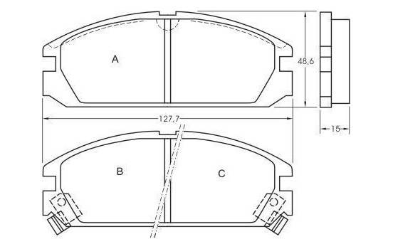 Kit de plaquettes de frein, frein à disque 36615 ABS, Image 3