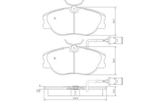 Kit de plaquettes de frein, frein à disque 36629 ABS, Image 2
