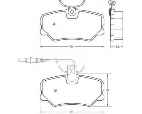 Kit de plaquettes de frein, frein à disque 36651 ABS, Image 2