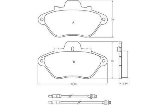 Kit de plaquettes de frein, frein à disque 36670 ABS, Image 3