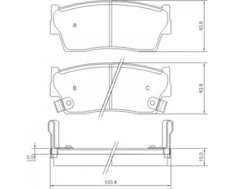 Kit de plaquettes de frein, frein à disque 36675 ABS, Image 3