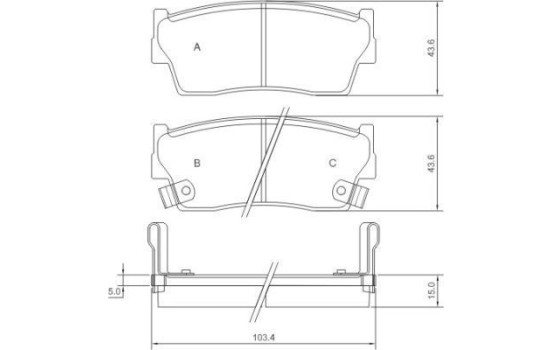Kit de plaquettes de frein, frein à disque 36675 ABS, Image 3